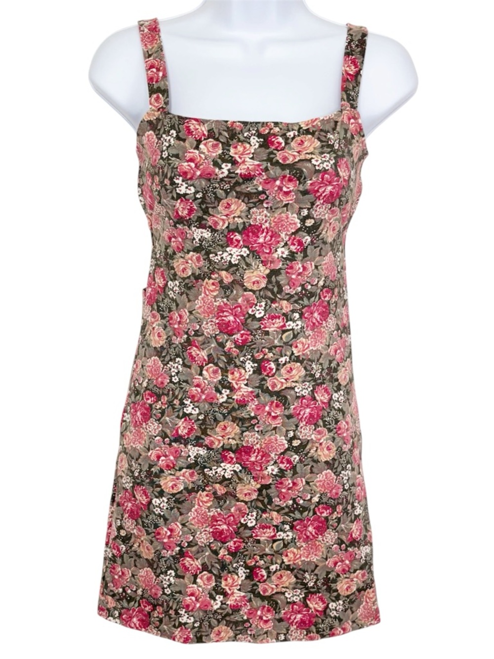 BRANDY MELVILLE Floral Mini Dress Open Back Strappy Bodycon Made in Italy